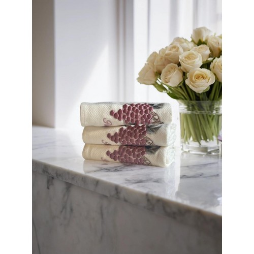 Набор кухонных полотенец Tivolyo Home WISTERIA фиолетовый 3 предмета