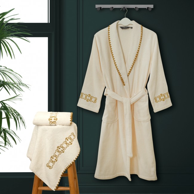 Халат мужской Soft cotton MONDRIAN крем XL