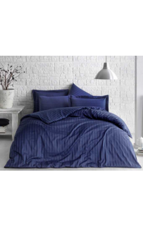 Простыня Tivolyo home JAQUARD BANDED тёмно-синий Евро
