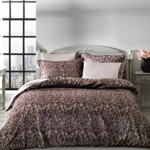 Комплект постельного белья Tivolyo Home VELVET бордовый Евро