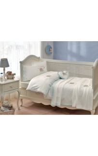 Комплект детского постельного белья Tivolyo Home FISHY BEBE синий без покрывала