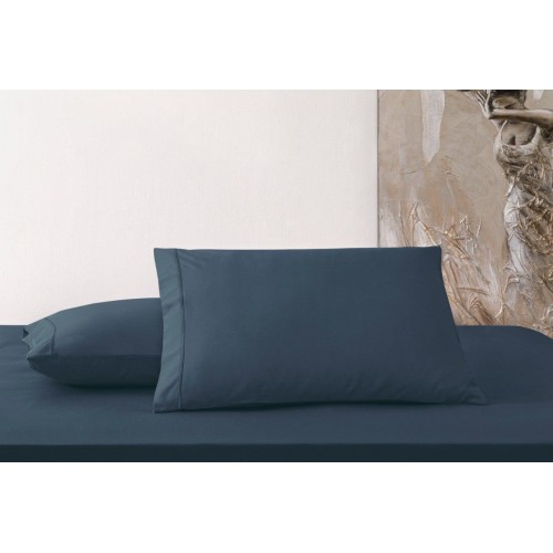 Наволочка Tivolyo Home сатин тёмно-синий 50х70