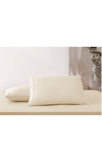 Простыня на резинке Tivolyo Home экрю Евро