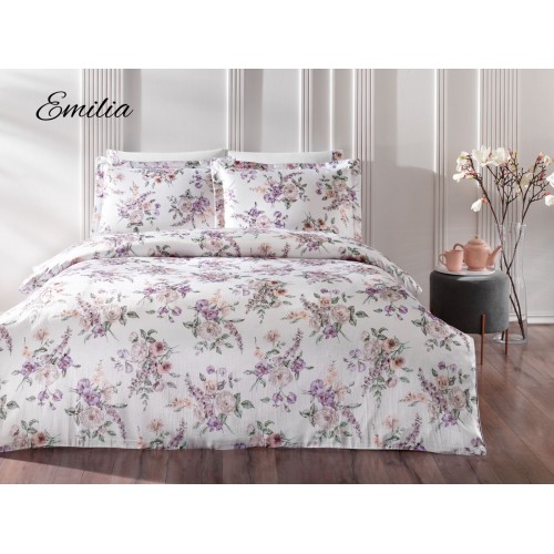 Комплект постельного белья Tivolyo Home EMILIA белый Евро