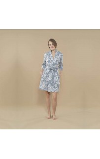 Халат женский Tivolyo Home JACQUARD PRINTEMPS синий S/M