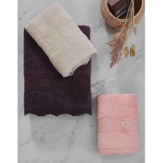 Полотенце Soft сotton STELLA фиолетовый 85х150