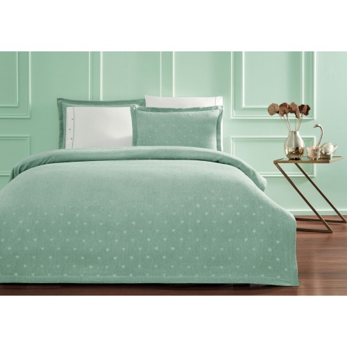 Покрывало Tivolyo Home MY LOVE ментоловый Евро