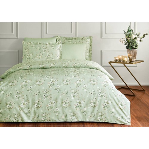 Комплект постельного белья Tivolyo Home CREMONA зелёный Евро