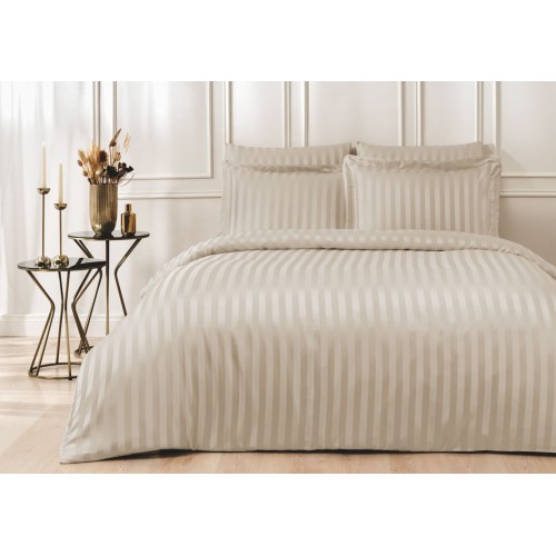 Комплект постельного белья Tivolyo Home LINES бежевый Евро