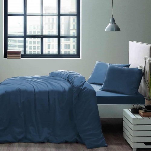 Комплект постельного белья Tivolyo Home BASIC голубой Евро
