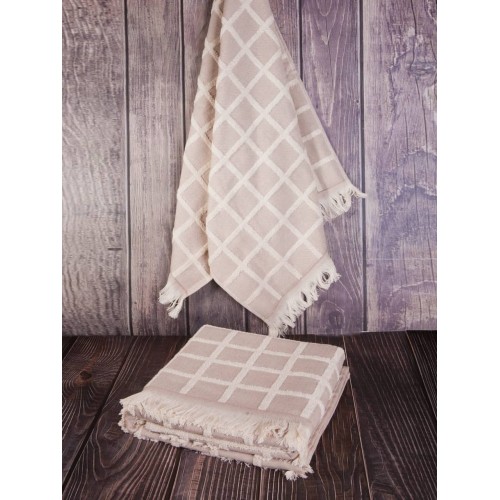 Набор полотенец Tivolyo Home CHANEL бежевый 2 предмета