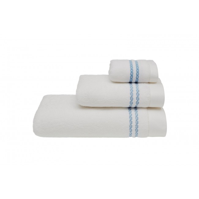 Полотенце Soft cotton CHAINE белый/синий 75х150