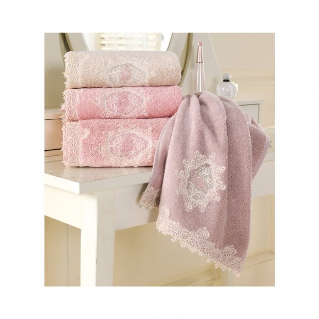Салфетка Soft cotton DESTAN пудра 3 предмета