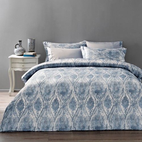Комплект постельного белья Tivolyo Home DANTE голубой Евро