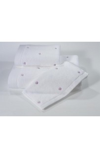 Полотенце Soft cotton LOVE белый/фиолетовый 75х150