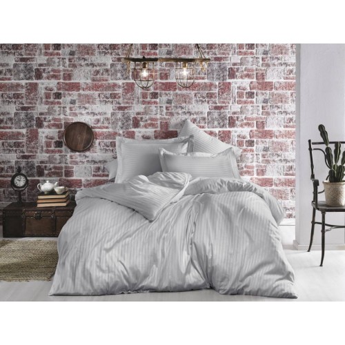 Комплект постельного белья Tivolyo Home JAQUARD серый Евро