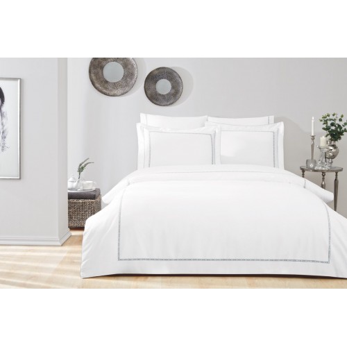 Комплект постельного белья Tivolyo Home TWIST кремовый/серый Евро