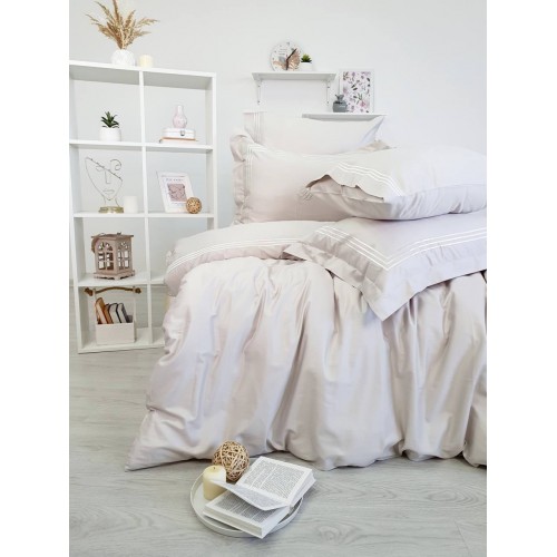 Комплект постельного белья Tivolyo Home LINE бежевый KING SIZE