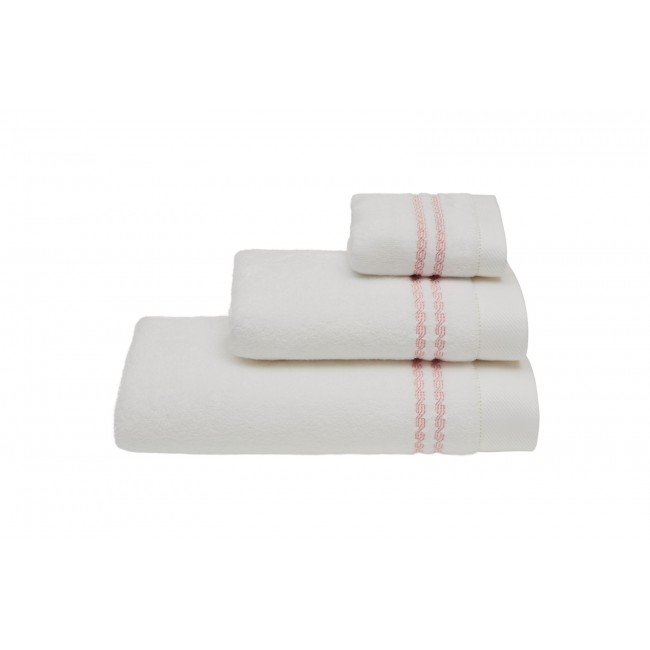 Полотенце Soft cotton CHAINE белый/розовый 75х150