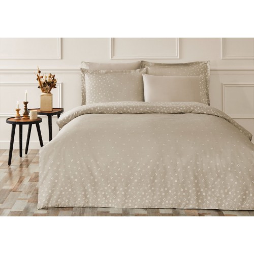 Комплект постельного белья Tivolyo Home PECHORA бежевый Евро