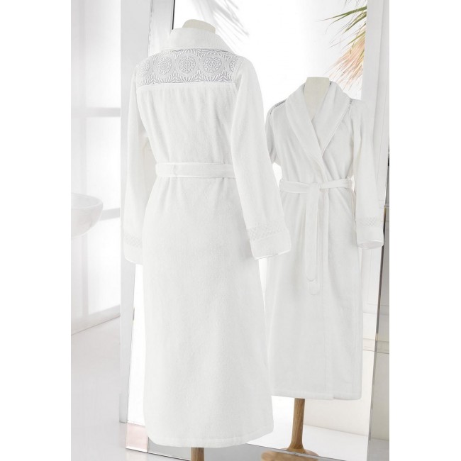 Халат женский Soft cotton QUEEN молочный L
