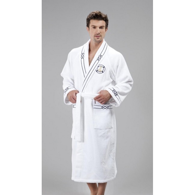 Халат мужской Soft cotton MARINE белый XXL