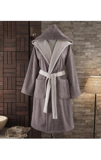 Халат женский Soft cotton LEAF коричневый L