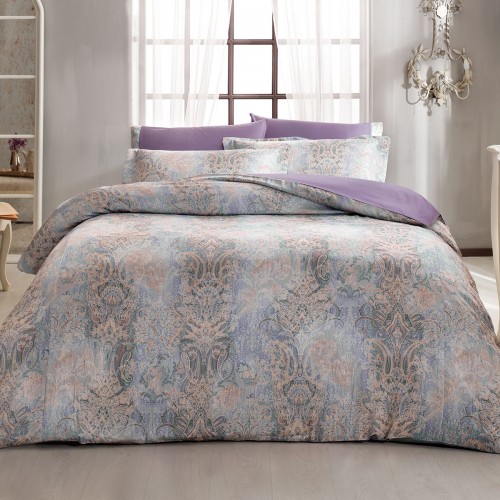 Комплект постельного белья Tivolyo Home GATSBY фиолетовый Евро