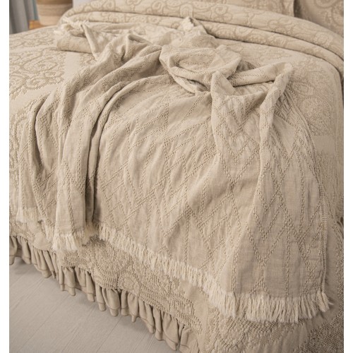 Покрывало Tivolyo Home SILVA бежевый 130х170