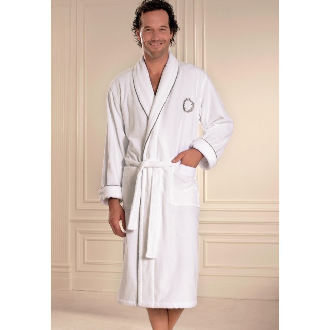 Халат мужской Soft cotton SEHZADE белый XXL