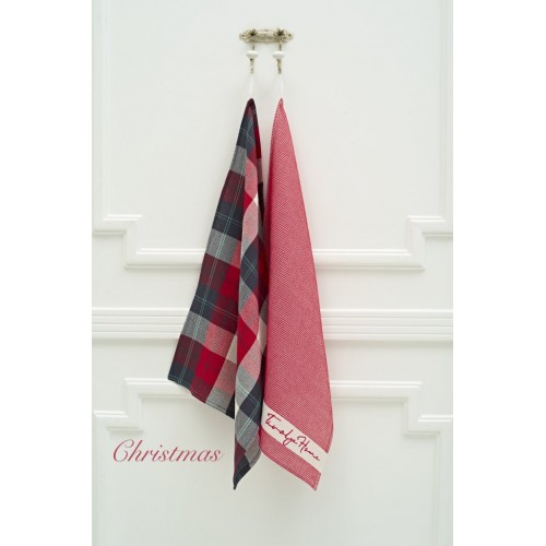 Кухонное полотенце Tivolyo Home CHRISTMAS кирпичный 2 предмета