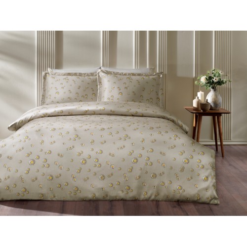 Комплект постельного белья Tivolyo Home MELODY бежевый Евро