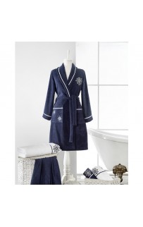 Халат женский Soft cotton MARINE LADY тёмно-синий L