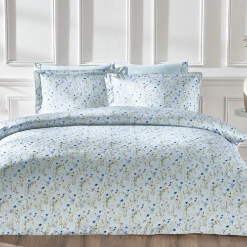 Комплект постельного белья Tivolyo Home VALENTINE бирюзовый Евро