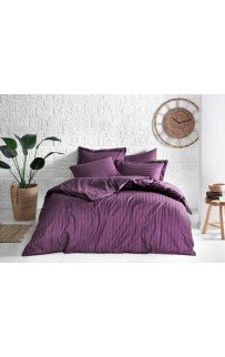 Простыня Tivolyo home JAQUARD BANDED бордовый Евро