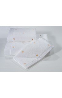 Полотенце Soft cotton LOVE белый/персиковый 75х150
