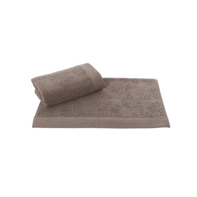 Полотенце Soft cotton LEAF коричневый 75х150