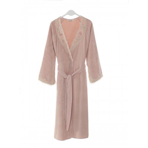 Халат женский Soft cotton DESTAN тёмно-розовый XL