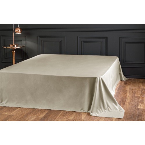 Простыня Tivolyo Home сатин хаки KING SIZE