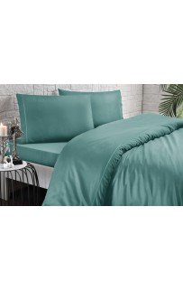 Комплект постельного белья Tivolyo Home CASUAL тёмно-зелёный семейный Комплект постельного белья Tivolyo Home CASUAL тёмно-зелёный семейный
