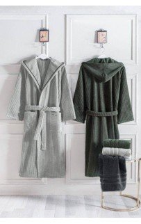Халат мужской Soft cotton STRIPE серый L