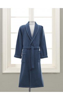 Халат мужской Soft cotton LORD голубой L