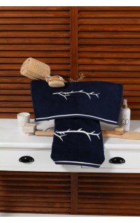 Набор полотенец Tivolyo Home PIхEL тёмно-синий/кремовый 2 предмета Набор полотенец Tivolyo Home PIхEL тёмно-синий/кремовый 2 предмета
