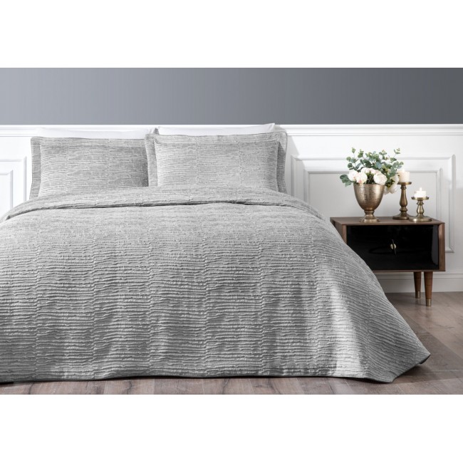 Покрывало Tivolyo Home DAMASKO серый Евро