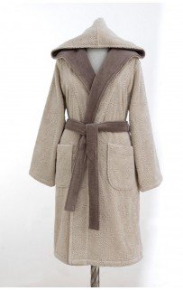 Халат женский Soft cotton LEAF бежевый L