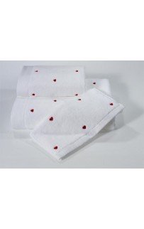 Полотенце Soft cotton LOVE белый/красный 75х150