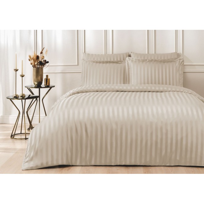 Комплект постельного белья Tivolyo Home LINES бежевый Евро Комплект постельного белья Tivolyo Home LINES бежевый Евро