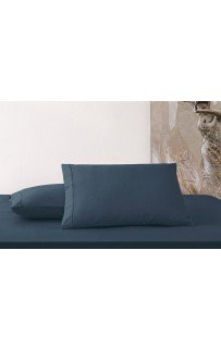 Простыня на резинке Tivolyo Home тёмно-синий Евро