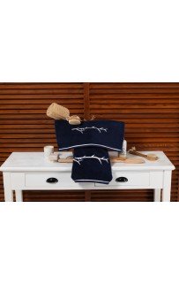 Набор полотенец Tivolyo Home PIхEL тёмно-синий/кремовый 2 предмета Набор полотенец Tivolyo Home PIхEL тёмно-синий/кремовый 2 предмета