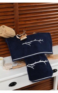 Набор полотенец Tivolyo Home PIхEL тёмно-синий/кремовый 2 предмета Набор полотенец Tivolyo Home PIхEL тёмно-синий/кремовый 2 предмета